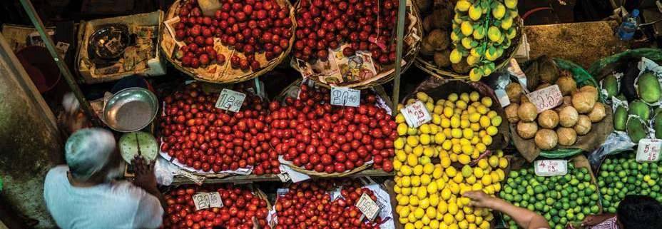 Colourful produce at Port Louis market in Mauritius