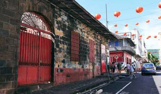 Chinatown heritage street in Port Louis Mauritius