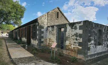 Historic stone building in Port Louis Mauritius