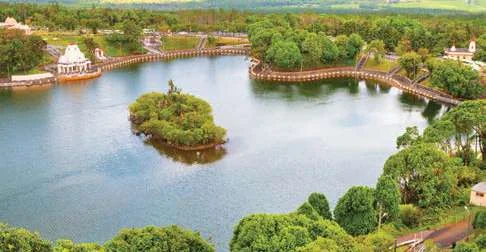 Scenic inland landscape in Mauritius