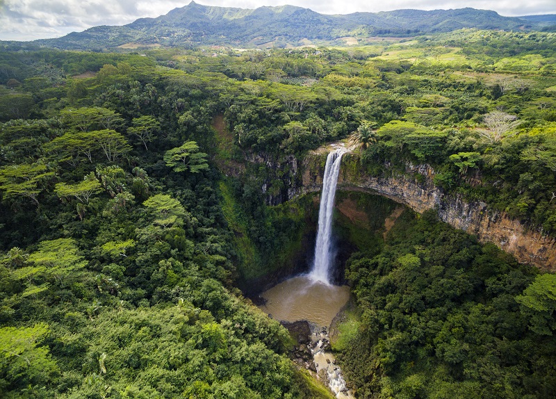 Chamarel waterfall in Mauritius