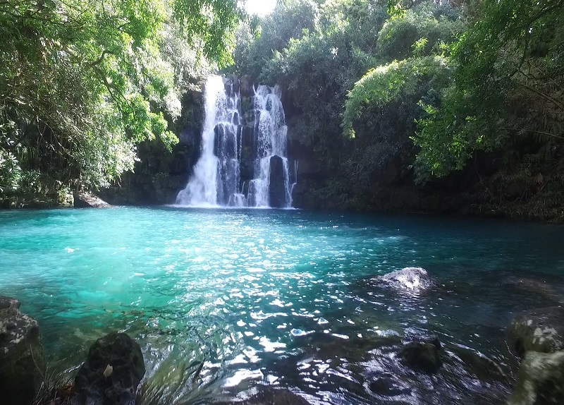 Eau Bleu waterfall in Mauritius
