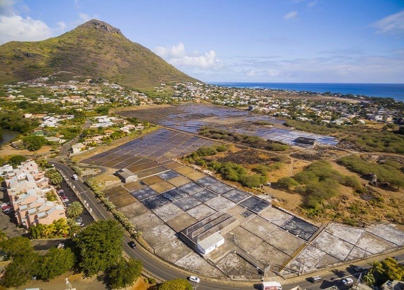 Salt pans in Tamarin in Mauritius