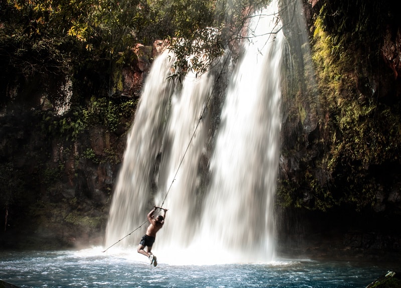 Cascade Leon swing in Mauritius best waterfalls